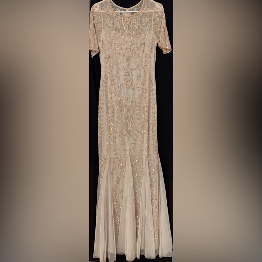 Elegant Embellished Cream Dress